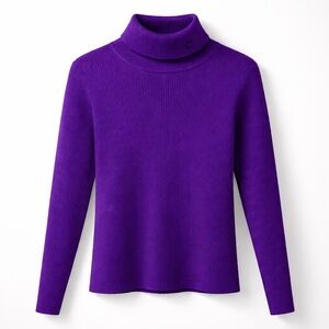 Lauren Ralph Lauren Ribbed Eggplant Turtleneck Sweater (094)